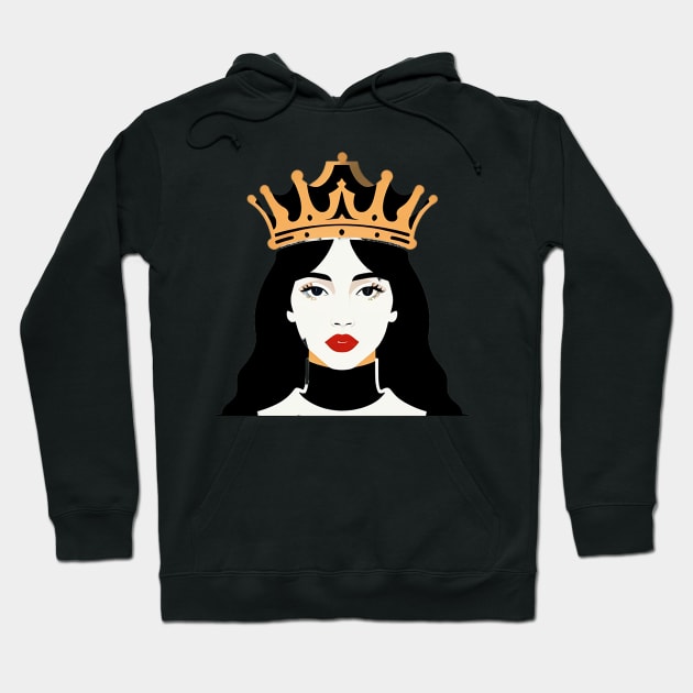 Flat Illustration of a Queen Hoodie by CursedContent